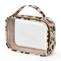 Transparent PVC wash bag for lipstick storage with chain handle in multiple colour options