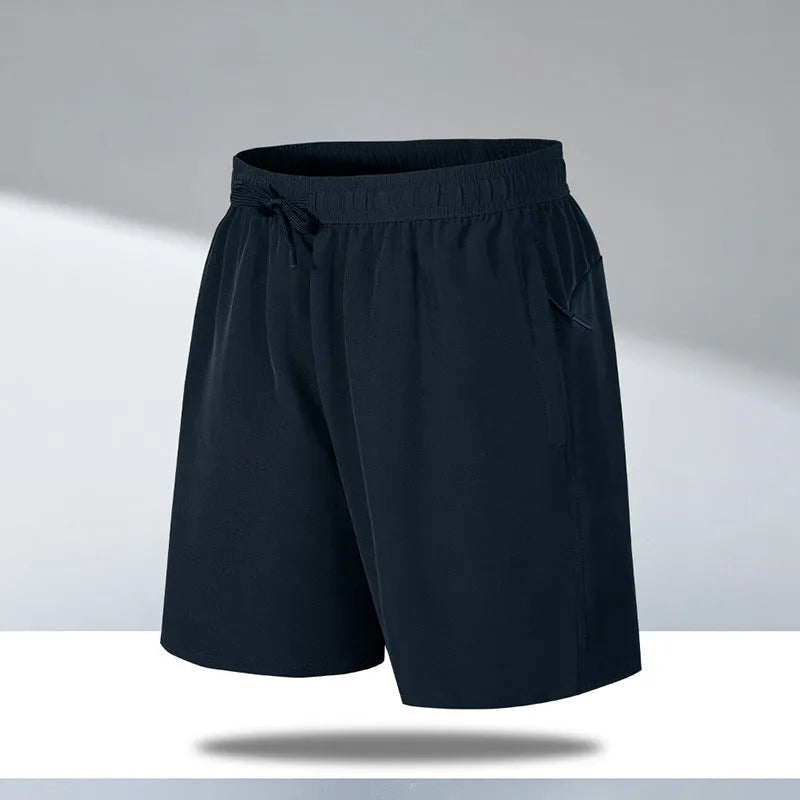 Men's loose fit ice silk beach shorts in various colours showing quick-drying polyester construction