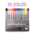 Double line highlighter pen with plastic body in PET gift box showing eight colour ink refill