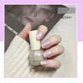Non-peelable long-lasting pearl nail polish with polarized heart shimmer in shade ZZ001