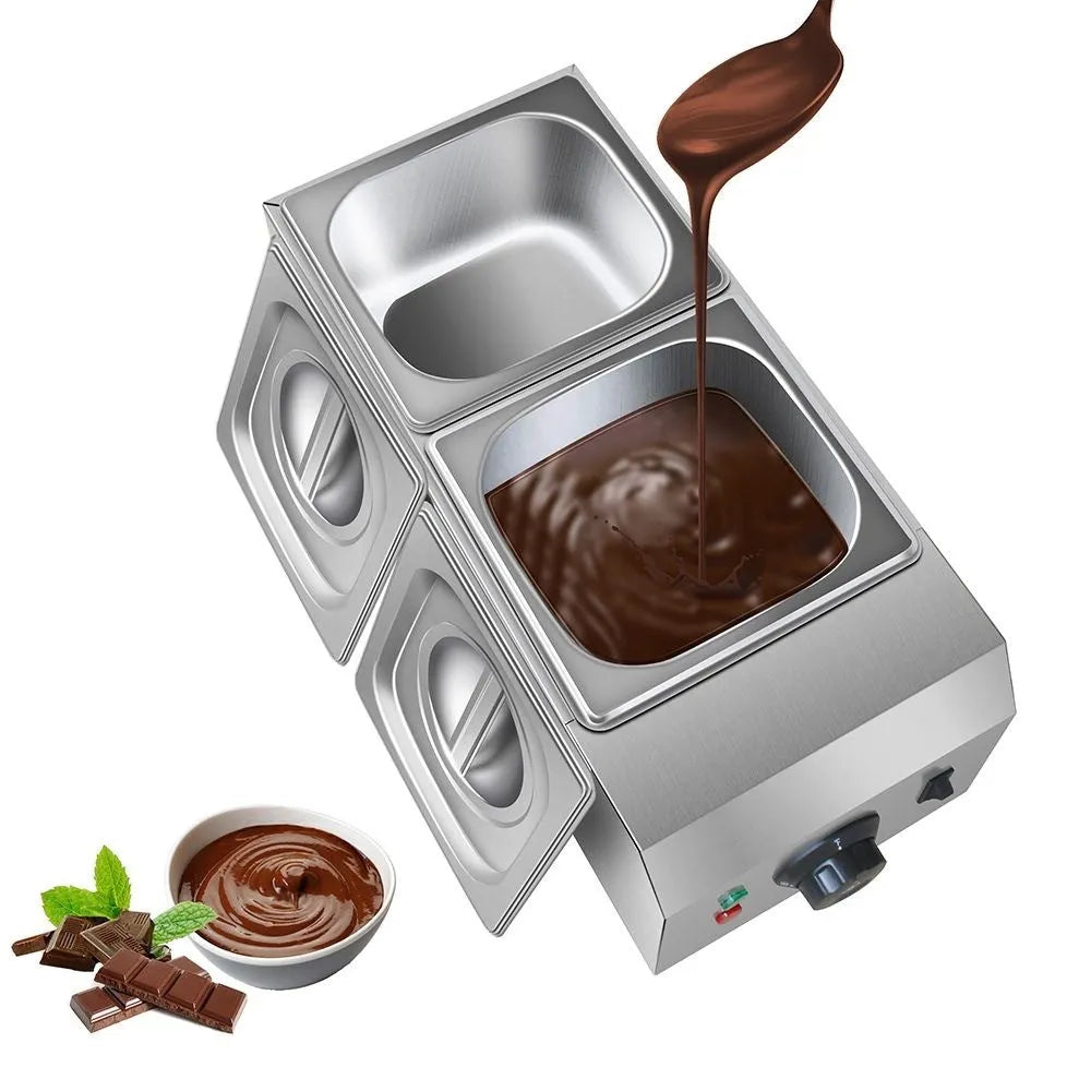 Commercial chocolate melting machine with stainless steel tank and temperature control display