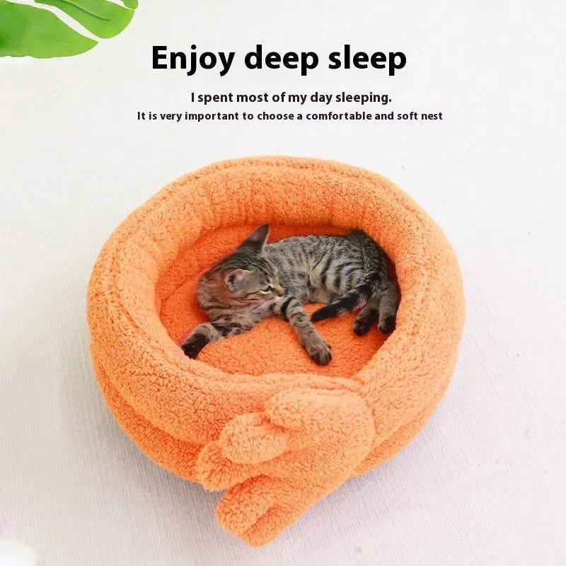 Yellow pet kennel with plush mattress measuring 48 x 20 cm for cats and small dogs