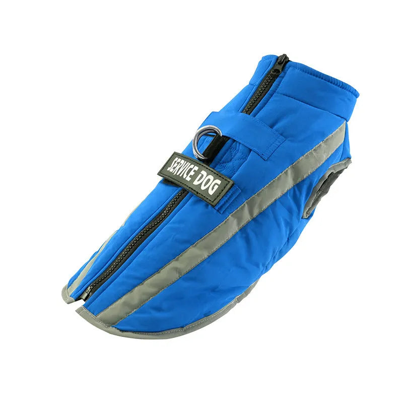 Waterproof dog raincoat with reflective strips and polar fleece lining, available in beige, blue, red, rose red, yellow, sizes S to 3XL