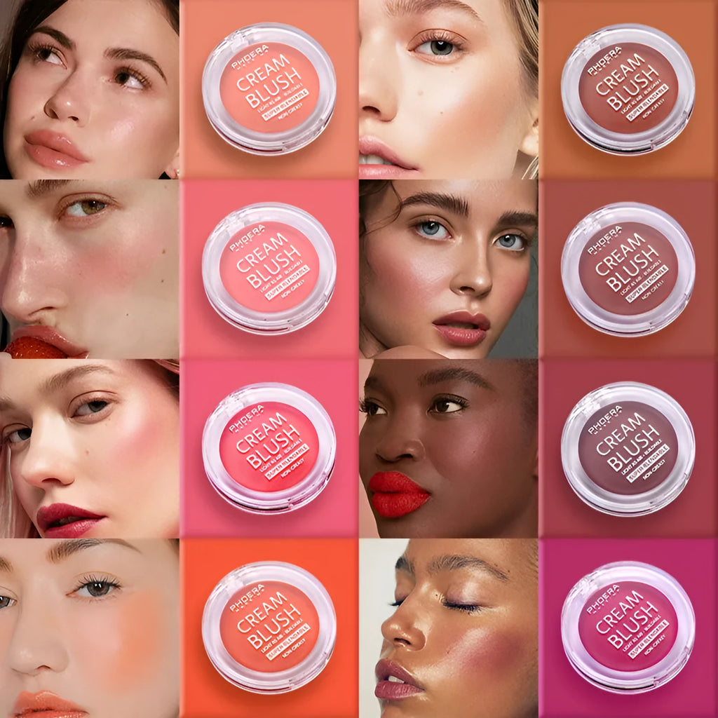 PHOERA light and brightening cream blush for general skin, single colour, eight shades available