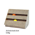 Corrugated paper cat scratcher in style A with a cat scratching it