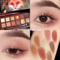 Animal-themed twelve-colour eyeshadow palette showing golden tiger, ink cat, red fox, and koi shades