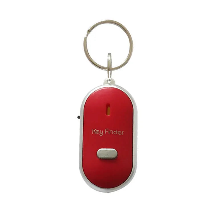 Oval plastic key finder pendant in five colour options: red, blue, white, black, and orange.