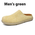 Men's suede leather half slippers in multiple colours with rubber sole, sizes 38 to 46, for casual outdoor use