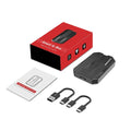 CarPlay wired to wireless AI box converter with ABS plastic housing measuring 110x80x35mm