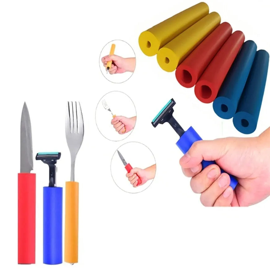 Rubber auxiliary grip hose for tableware and pen handles with 10mm or 18mm inner diameter