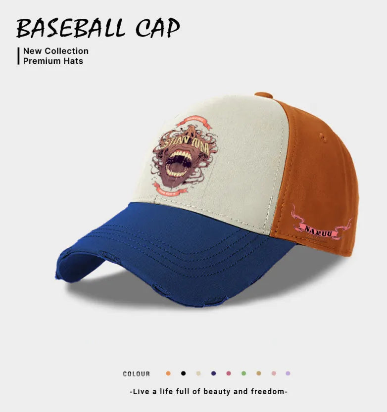 European and American style men's casual baseball cap in polyester beige black blue adjustable fit