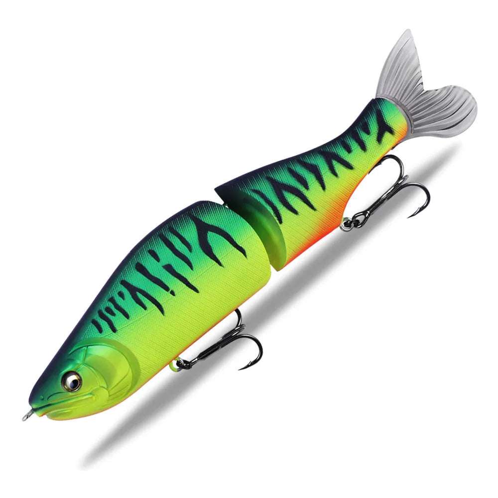 Hard plastic fishing swim bait lure measuring 185mm in length in one of fifteen available colours.