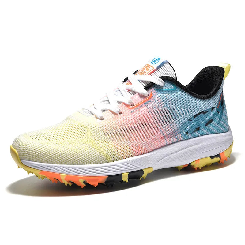 Pair of unisex spring training sneakers with mesh cloth upper and low top MD sole in multiple colours
