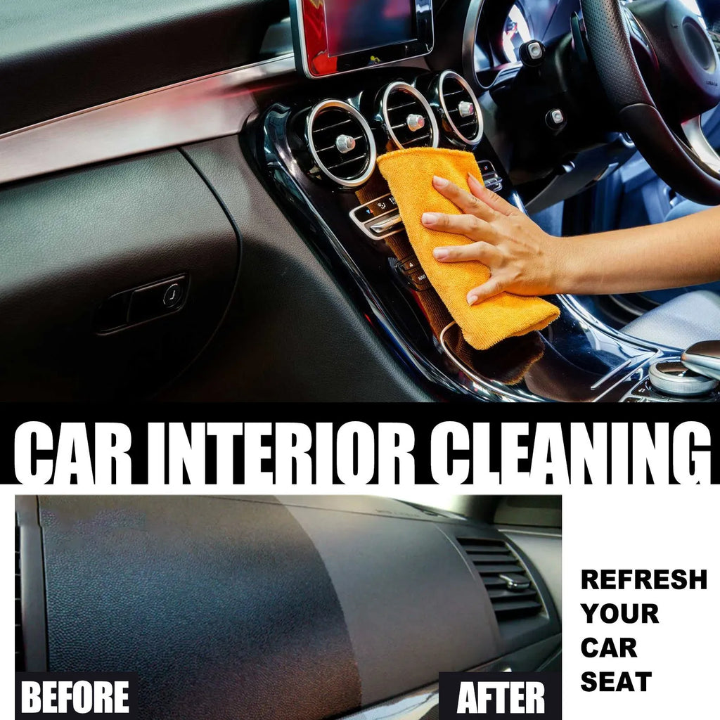 120ml bottle of car interior renovation cleaner for leather, plastic, and dashboard surfaces.