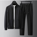 Stand collar slim fit sports tracksuit coat and trousers in vinylon fabric
