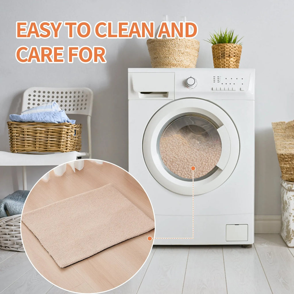 Self-heating plush pet pad for cats in grey colour showing M95x65cm size