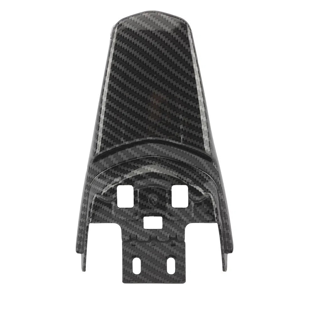 SUR-RON Light Bee carbon fiber rear fender installed on the swingarm, covering rear shock area
