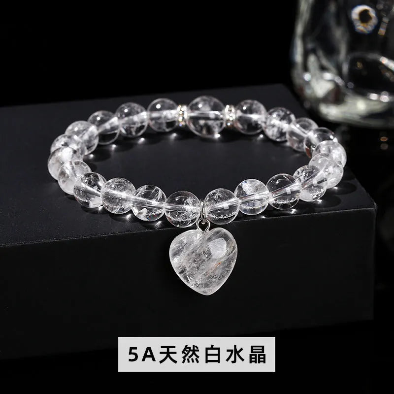 Handmade Tigereye crystal pendant bracelet with six natural gemstones in geometric design