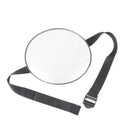 Black baby safety seat rearview mirror with 17cm circular glass mounted on square ABS chassis