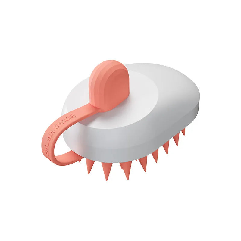 Soft silicone pet bath massage brush with hair removal function in four colour options