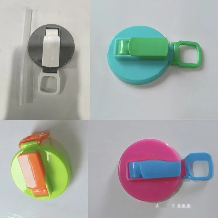 Reusable plastic soda can lid with straw for standard Coke cans, round injection moulded can stopper.