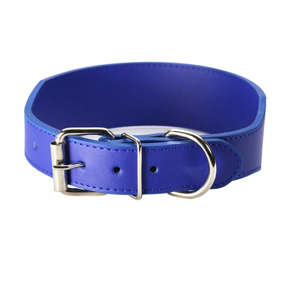Fish-shaped leather dog collar in five colours with adjustable sizing and anti-breaking design