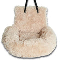 Removable cloth portable car kennel seat for dog in beige colour with S M XL size codes