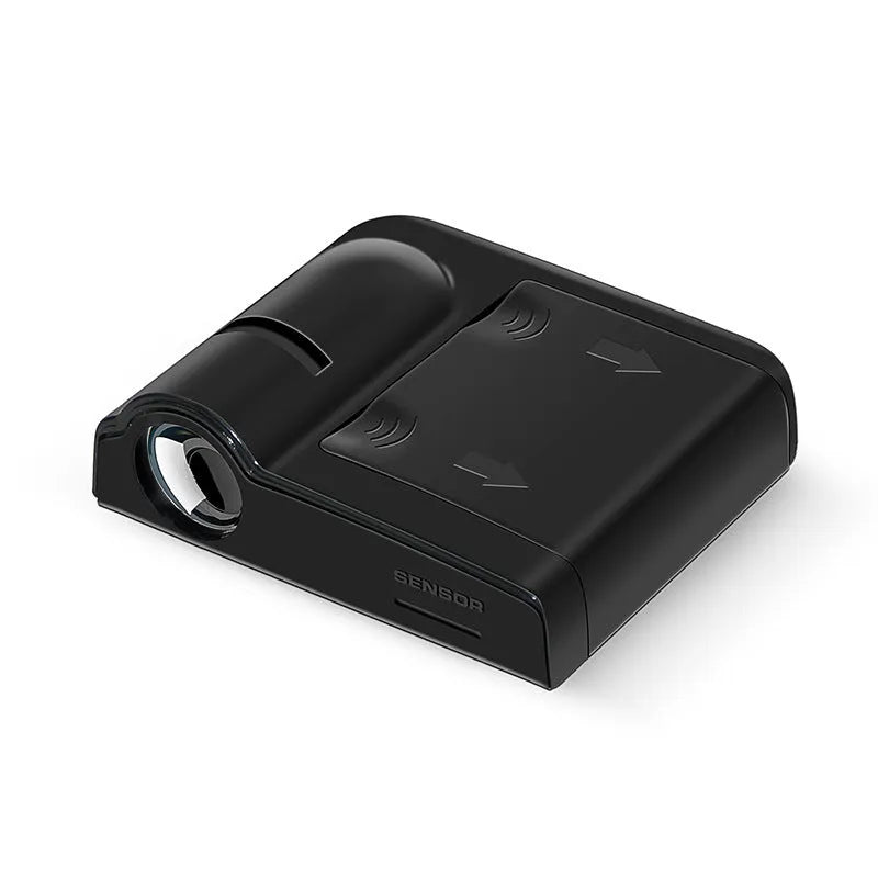Black or beige ABS plastic car decorative projection radium lamp showing compact size.