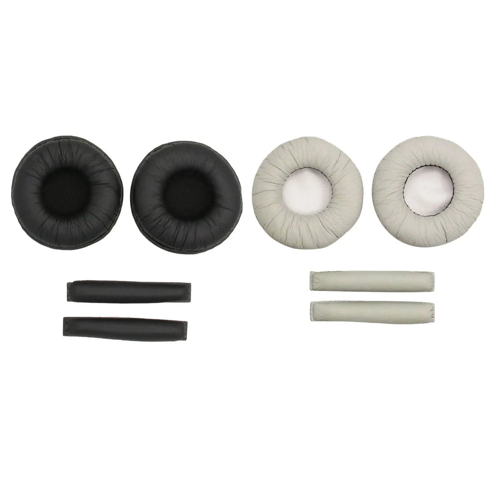 Sennheiser PX100 PX200 PX100-II earphone sleeves foam cover set with black frog leather earmuffs and head beam