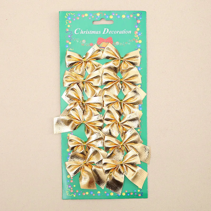 5 cm Christmas decoration bow in metallic colours for tree ornamentation and festive décor