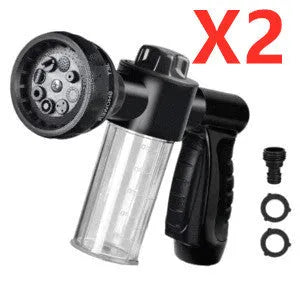 Green high-pressure foam spray gun with adjustable nozzle for car washing and garden use