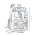 PVC transparent large backpack in solid colours like black, grey, rose red, and sapphire blue