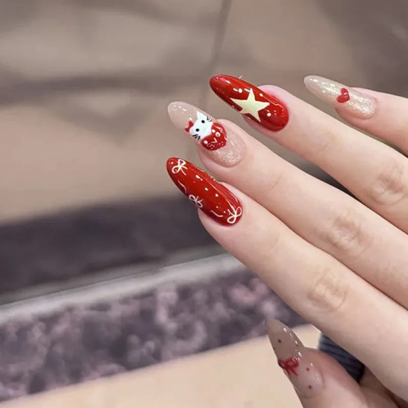 Colourful children's fake nails with pink, blue, purple, and rainbow designs for dress-up play