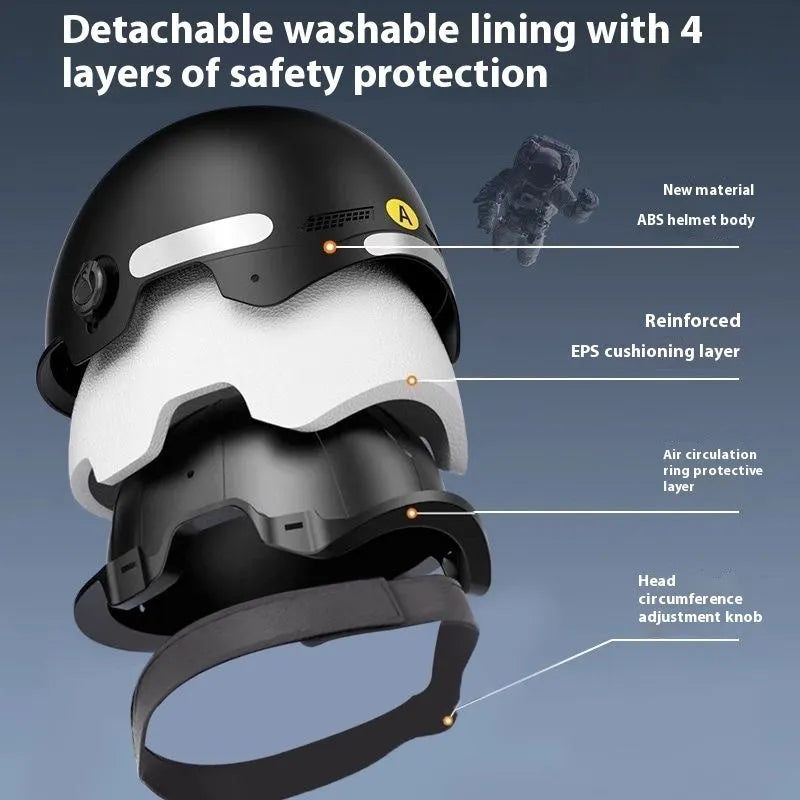 3C certified polypropylene electric motorcycle helmet with sun visor in light pink colour.