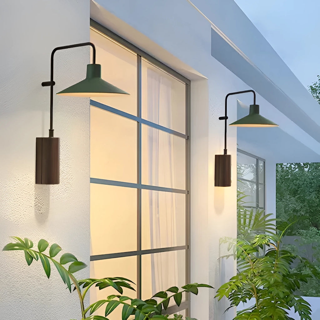 Outdoor waterproof villa garden lamp with 24 LED beads, warm light, aluminium shell in brown finish
