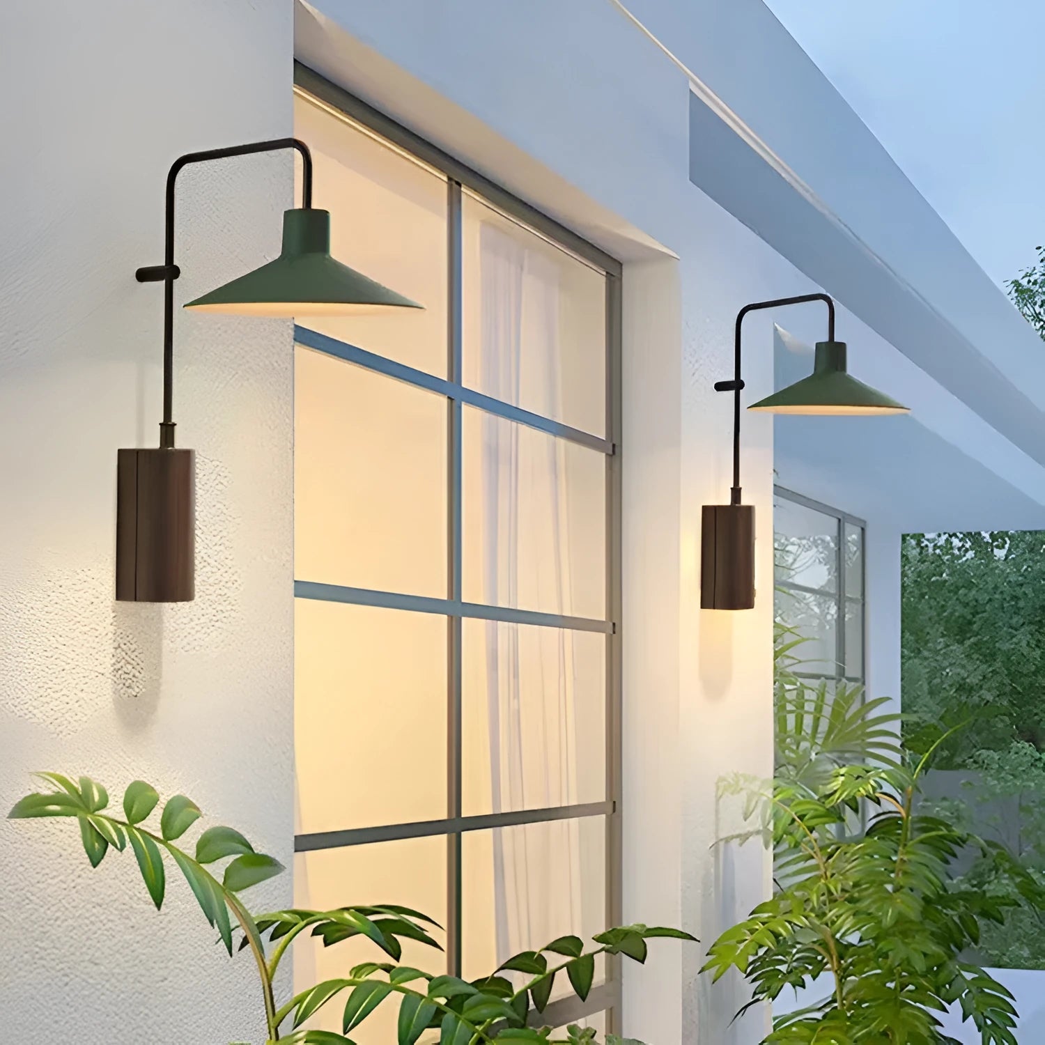 Outdoor waterproof villa garden lamp with 24 LED beads, warm light, aluminium shell in brown finish