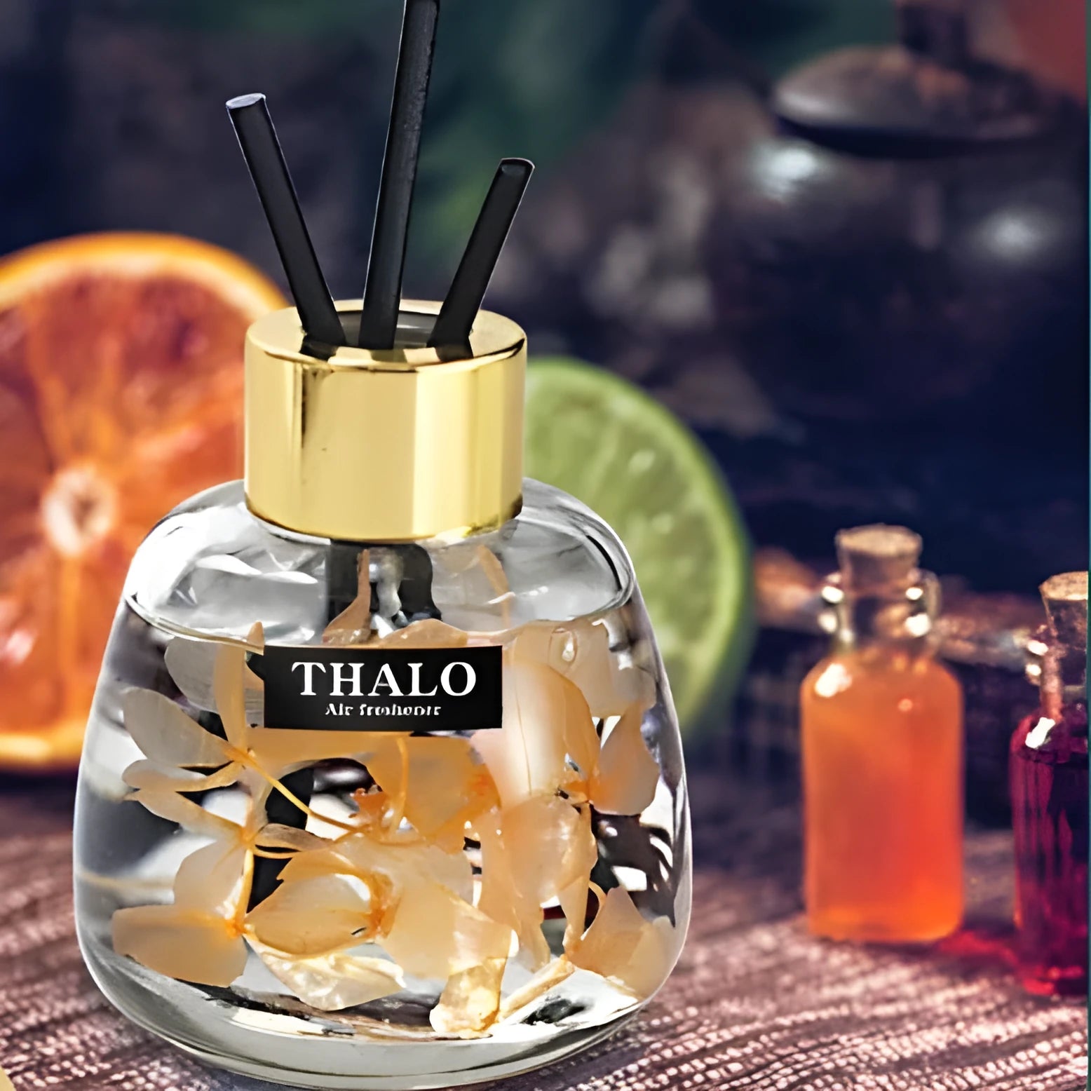 Creative glass bottle car perfume ornament for loose incense automotive decoration.