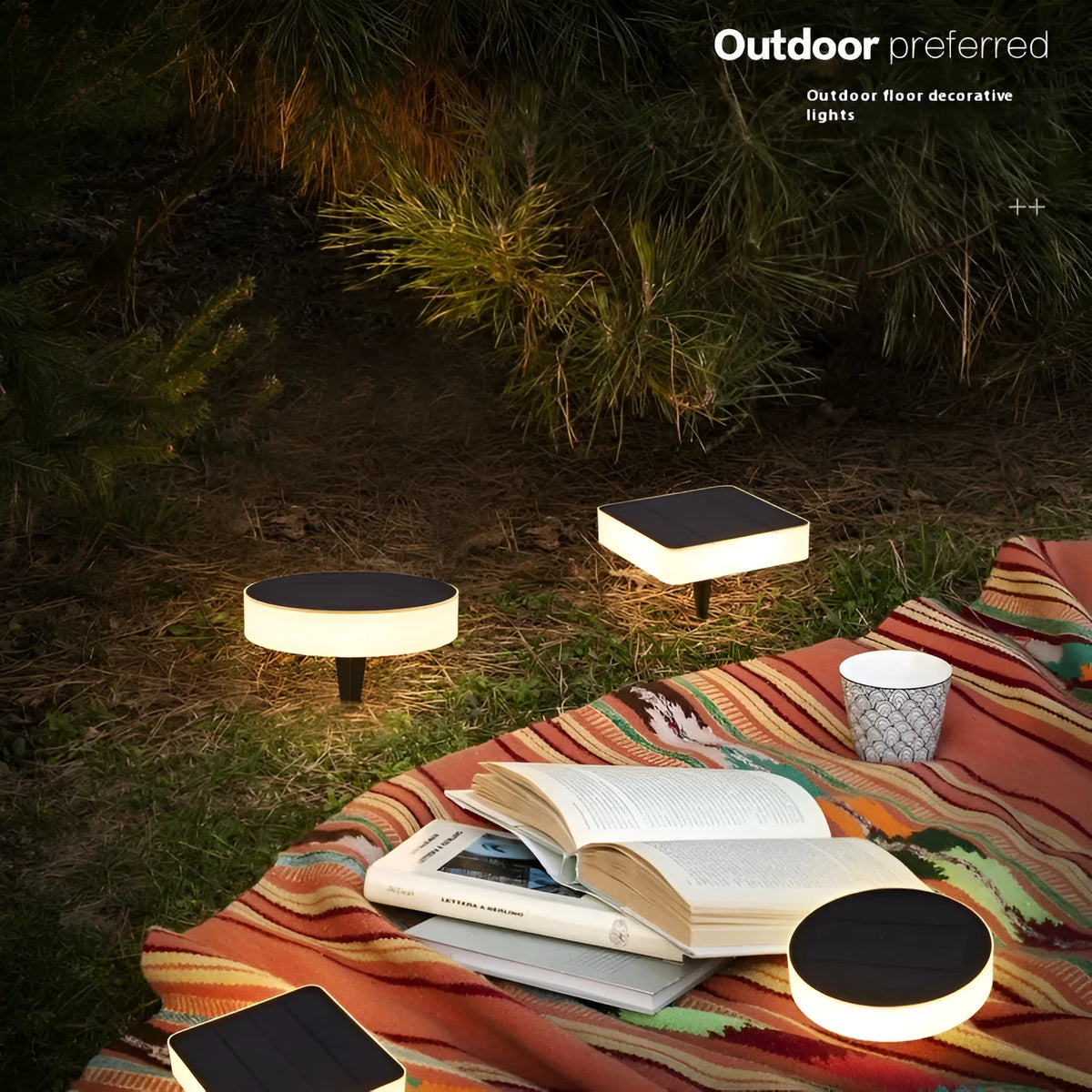 Solar underground light, IP44 outdoor household lamp, round or square decorative ground light, rated power 5, 36V and below.