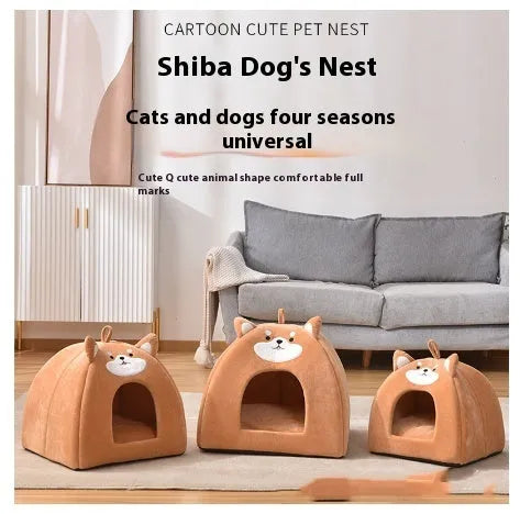 Machine washable cloth pet bed for cats in small medium large sizes
