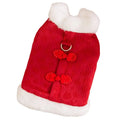 Red Chinese-style cotton dog coat for small dogs, thick material, plush lining, sizes XS-XXL