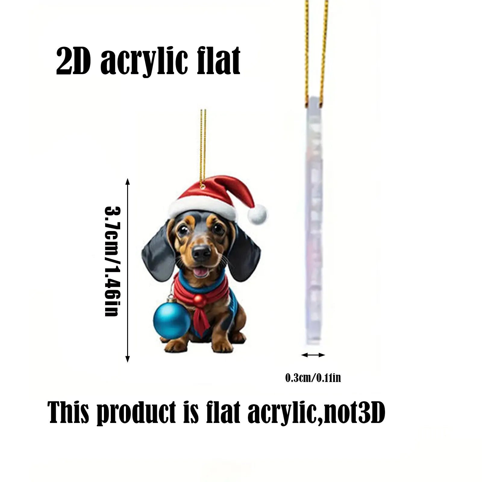 Christmas countdown pet pendant acrylic decoration in multiple colour options on wall