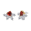 S925 sterling silver stud earrings and necklace set with hexagon and octagon geometric design