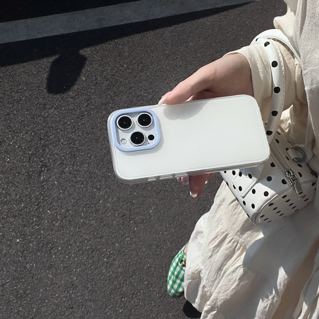 Simple solid colour jelly silicone all-inclusive phone case for iPhone models on a white background.