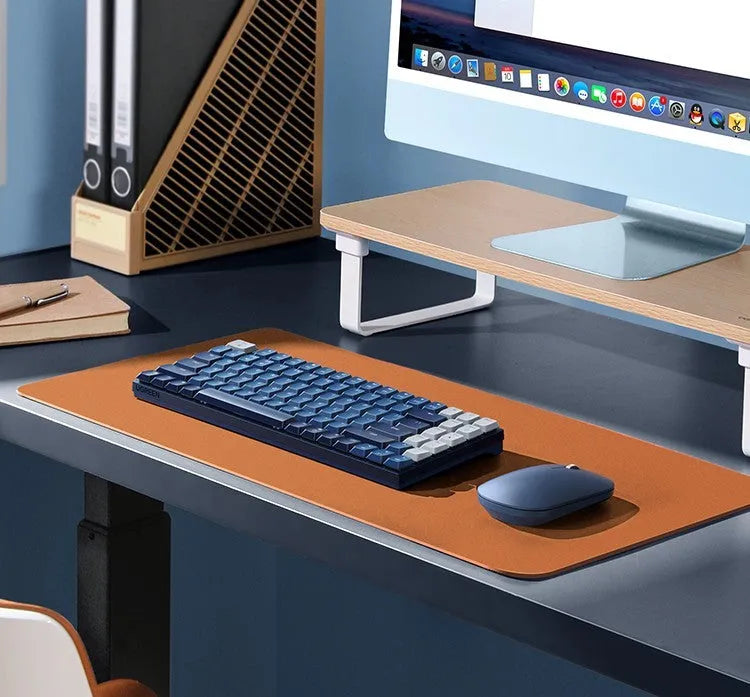 Ku102 mechanical keyboard in Deep Sea Blue with monochrome backlit keys and tea axis switches
