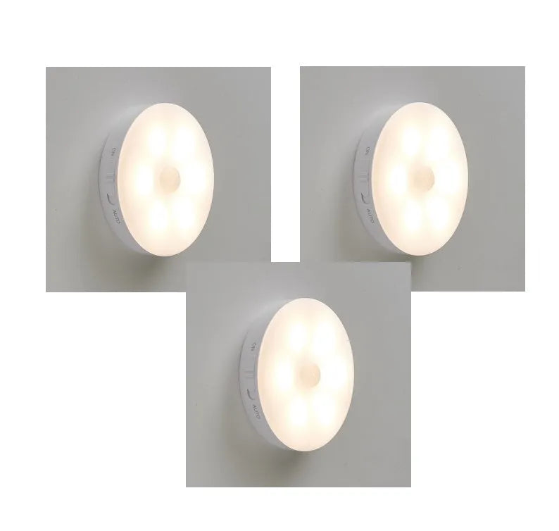Wireless motion sensor LED light with USB charging cable for cupboards and hallways