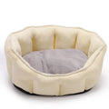 Grey plush cat kennel mat with an integrated hammock, measuring 46cm wide.