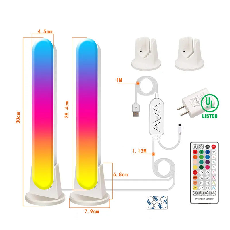 LED computer phantom desktop atmosphere light in black with voice control and RGBIC RGB colours