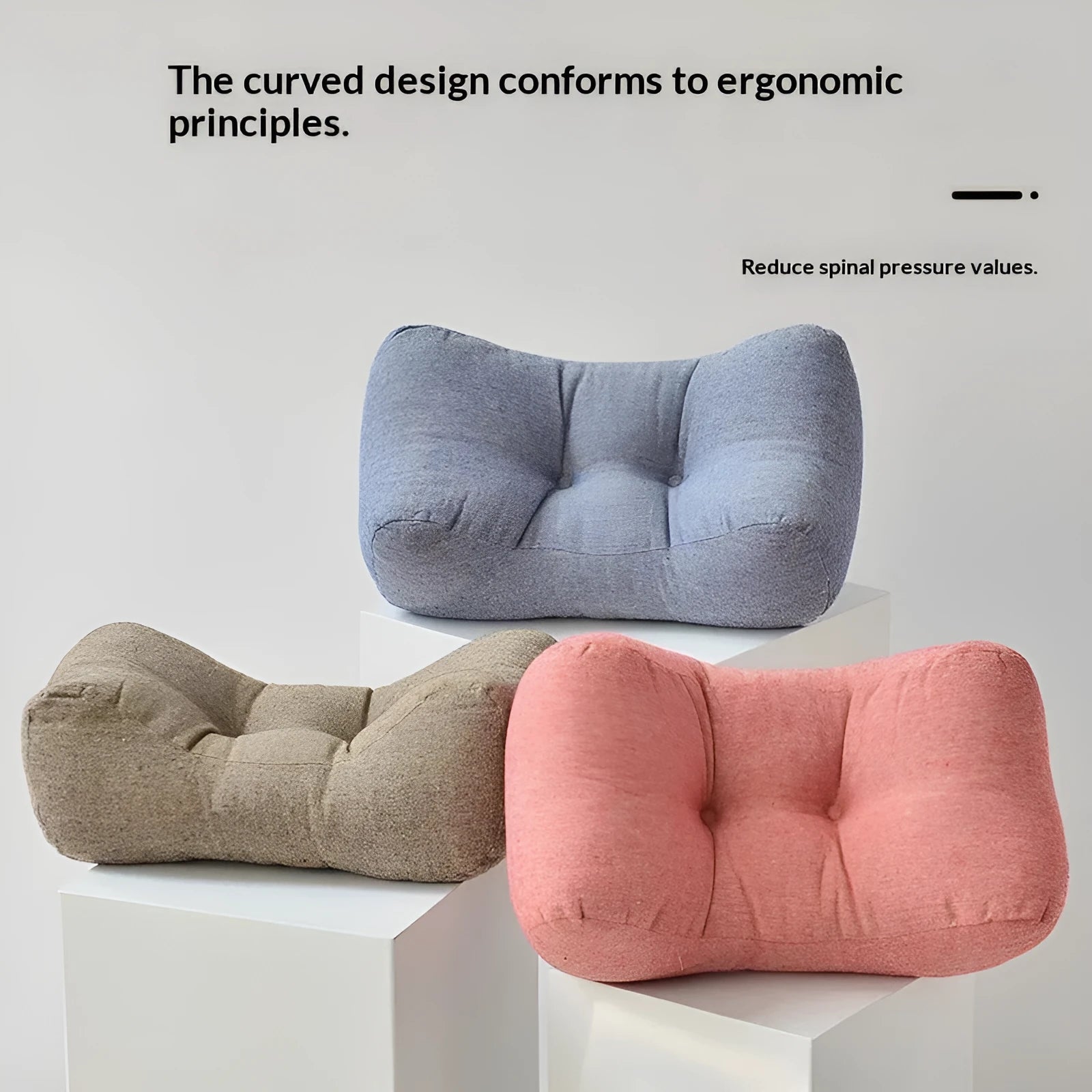 Home office thickened multifunctional cushion in beige linen cotton, 43x15x21cm, simple modern style.