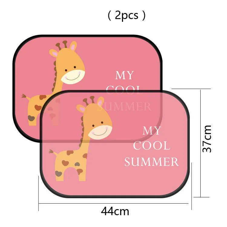 Electrostatic adsorption nylon mesh car side window sunshade with animal pair design options
