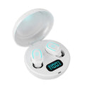True wireless stereo Bluetooth 5.0 earbuds in white, black, or red colours.